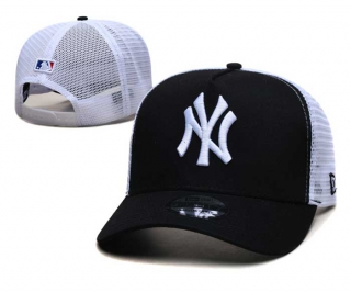 MLB New York Yankees New Era Black White Trucket Mesh 9FORTY Adjustable Hat 2242