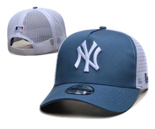 MLB New York Yankees New Era Bright Navy Blue White Trucket Mesh 9FORTY Adjustable Hat 2243