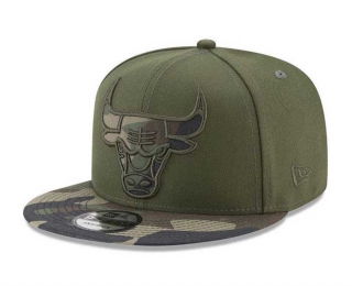 NBA Chicago Bulls New Era Olive Operation Camo 9FIFTY Snapback Hat 2259