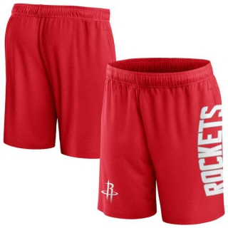 Men's NBA Houston Rockets Fanatics Branded Red Post Up Mesh Shorts