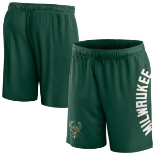 Men's NBA Milwaukee Bucks Fanatics Branded Hunter Green Post Up Mesh Shorts