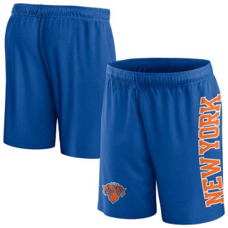Men's NBA New York Knicks Fanatics Branded Blue Post Up Mesh Shorts