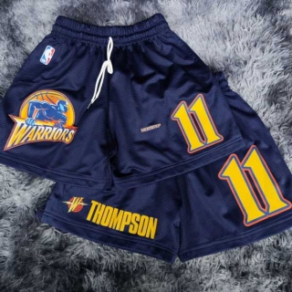 Men's NBA Golden State Warriors #11 Klay Thompson Navy Mesh Shorts