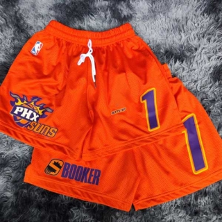 Men's NBA Phoenix Suns #1 Devin Booker Orange Mesh Shorts