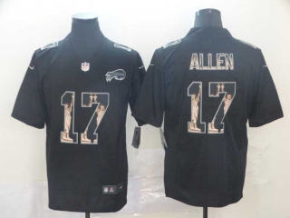 Men's NFL Buffalo Bills #17 Josh Allen Black Statue Of Liberty Stitched Nike Limited Jersey