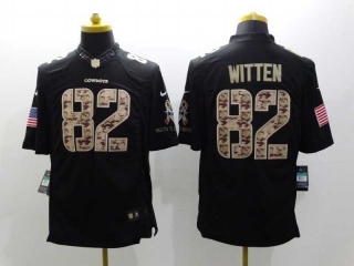 Men's NFL Dallas Cowboys #82 Jason Witten Black Camo Salute To Service Limited Stitched Jersey