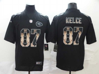 Men's NFL Kansas City Chiefs #87 Travis Kelce Black Statue Of Liberty Stitched Nike Limited Jersey