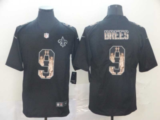Men's NFL New Orleans Saints #9 Drew Brees Black Statue Of Liberty Stitched Nike Limited Jersey