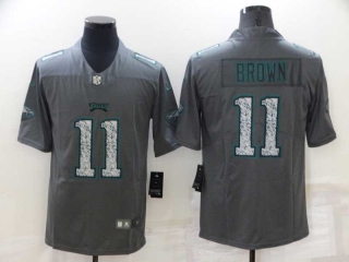 Men's NFL Philadelphia Eagles #11 A. J. Brown Gray Static Stitched Vapor Untouchable Limited Jersey