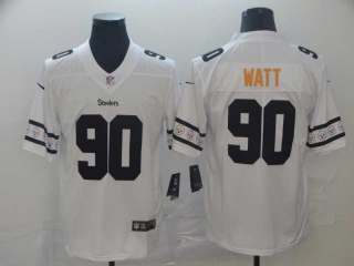 Men's NFL Pittsburgh Steelers #90 T.J. Watt Nike White Team Logo Vapor Limited Jersey