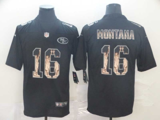 Men's NFL San Francisco 49ers #16 Joe Montana Black Statue Of Liberty Stitched Nike Limited Jersey