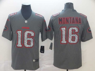 Men's NFL San Francisco 49ers #16 Joe Montana Gray Static Stitched Vapor Untouchable Limited Jersey