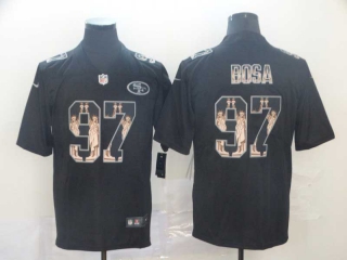 Men's NFL San Francisco 49ers #97 Nick Bosa Black Statue Of Liberty Stitched Nike Limited Jersey